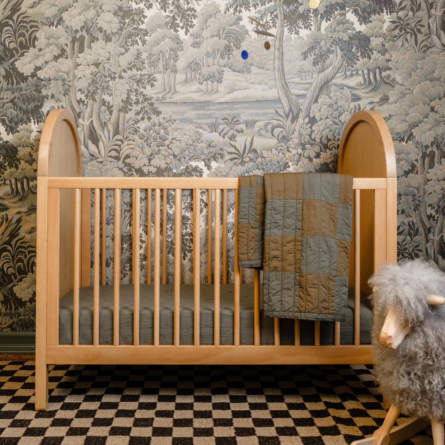 babyletto Bondi Cane 3-in-1 Convertible Baby Crib - GREENGUARD Gold Certified Convertible Crib to Toddler Bed & Daybed - Wooden Baby Bed with 4 Adjustable Mattress Heights - Easy to Assemble - Honey