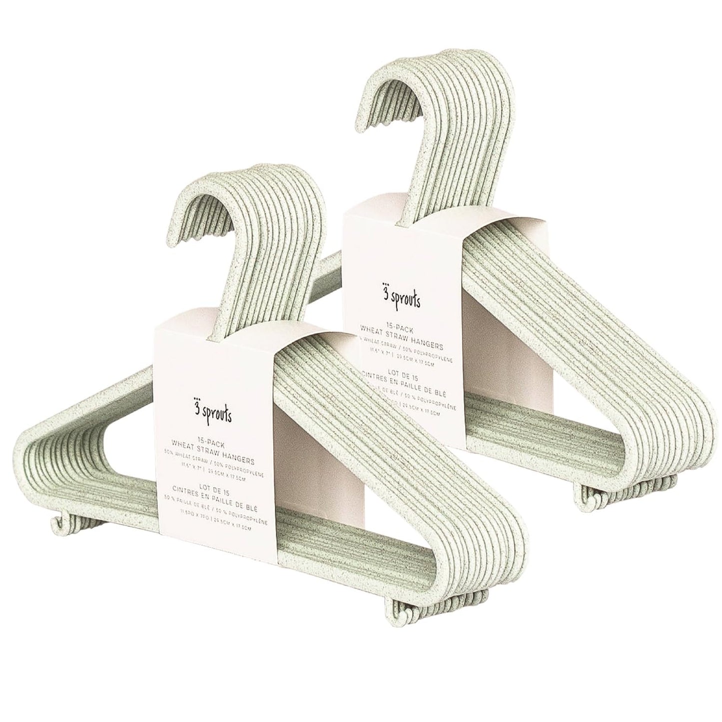 Sustainable Wheat Straw Plastic Toddler & Kids Hangers – Pack of 30