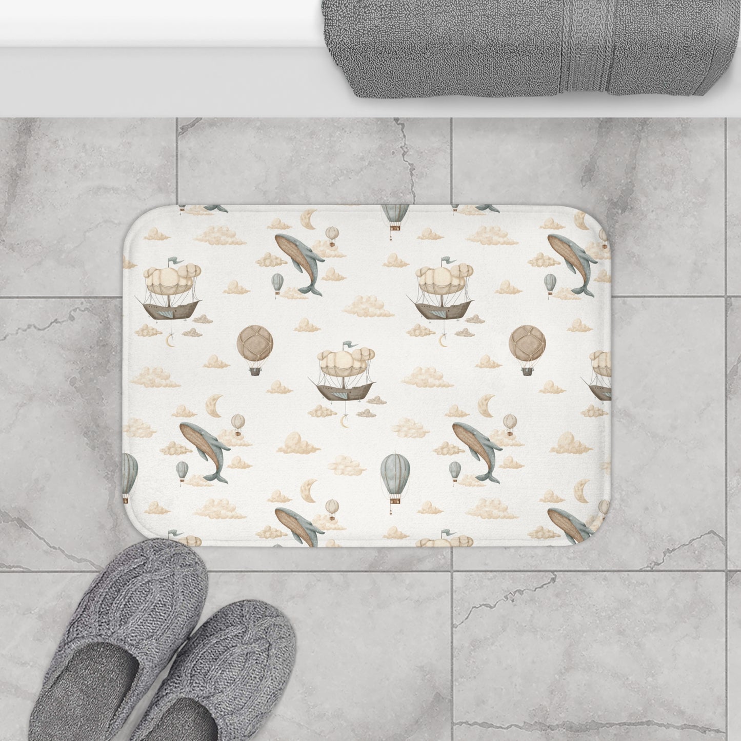 Bath Mat Balloon Ships - All The Things Baby