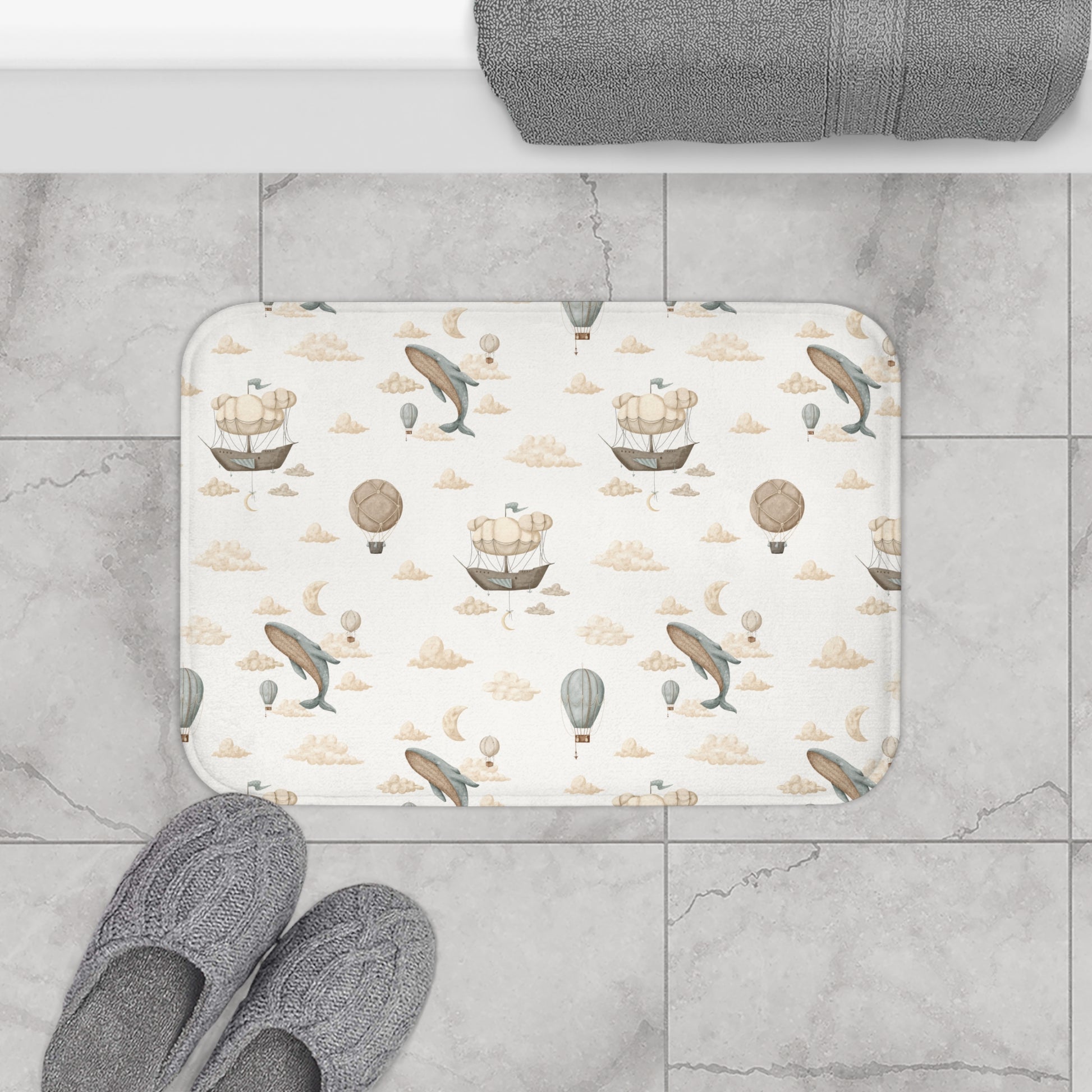 Bath Mat Balloon Ships - All The Things Baby