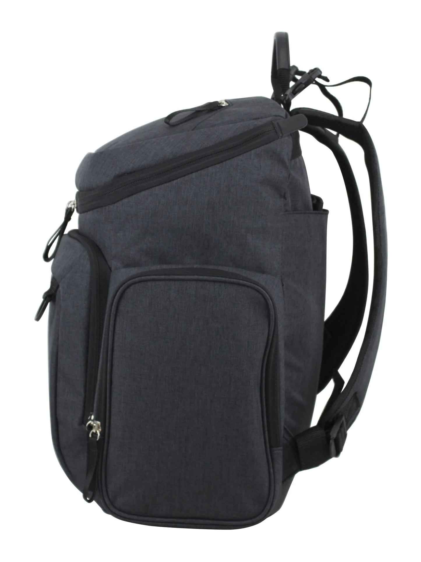 Wooster St. Large Backpack Diaper Bag with Adjustable Shoulder Straps, Bonus Changing Pad, Stroller Straps and Insulated Zipper Pockets, Dark Grey