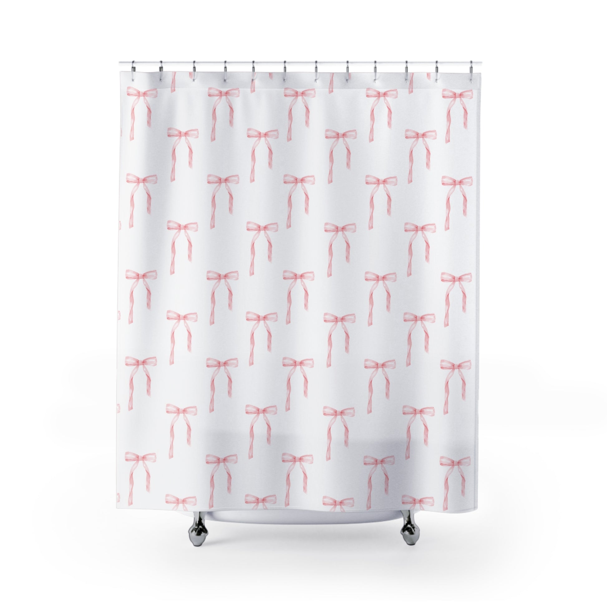 Shower Curtain Coquette Pink Bows - All The Things Baby