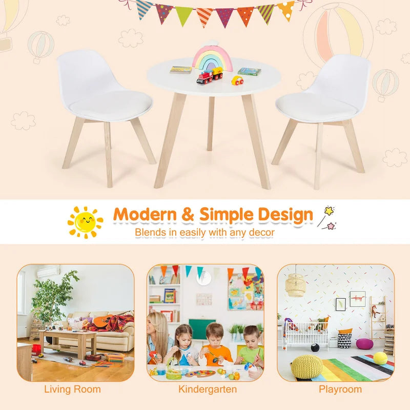 Brockman Kids 3 Piece Play or Activity Table and Chair Set