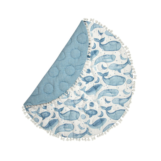 Activity Mat for Boys and Girls, Whale Print, 40" X 40"