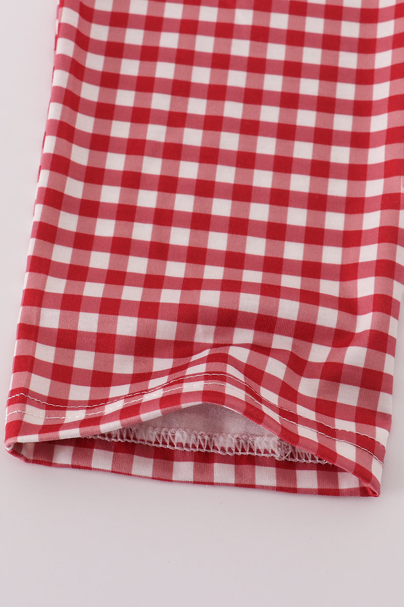 Red and white checkered fabric on a white background
