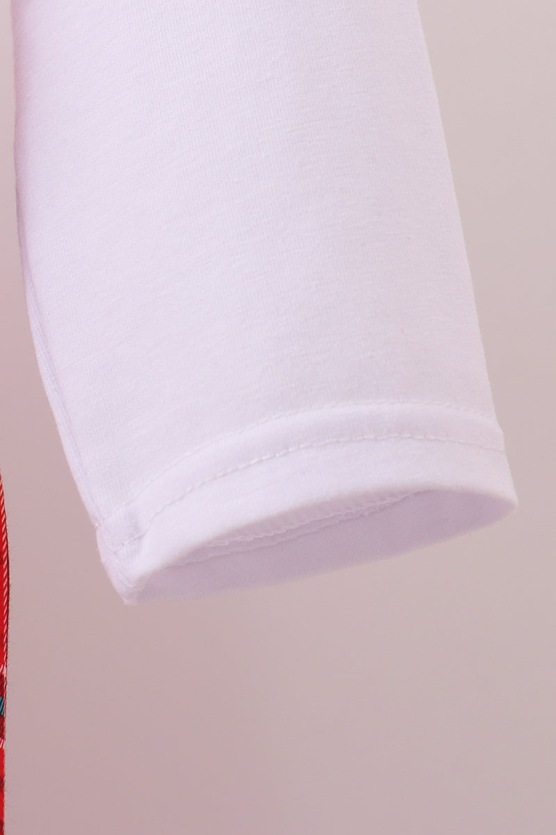 Close-up of a white sleeve with a beige background