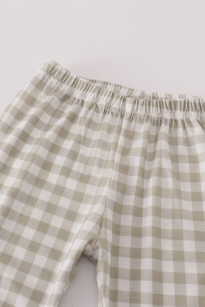 Checkered pants with a white background