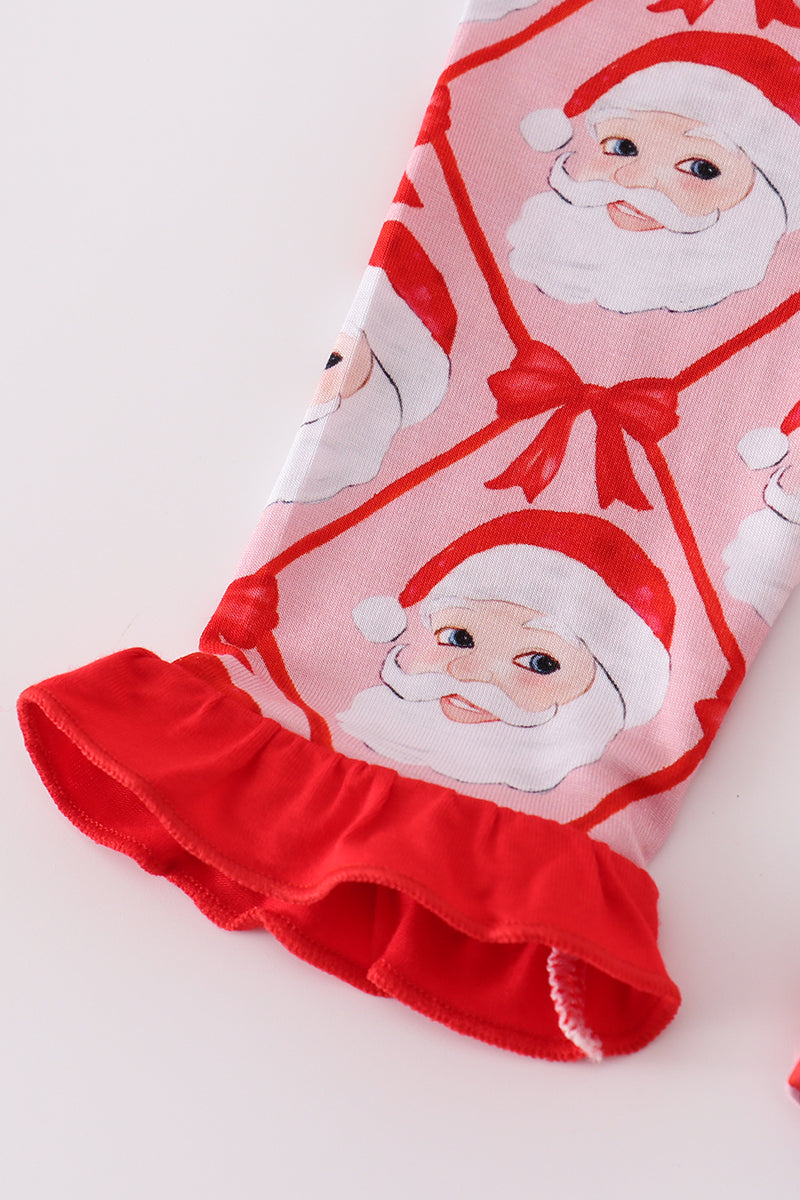 Christmas-themed dress with Santa Claus design on a white background