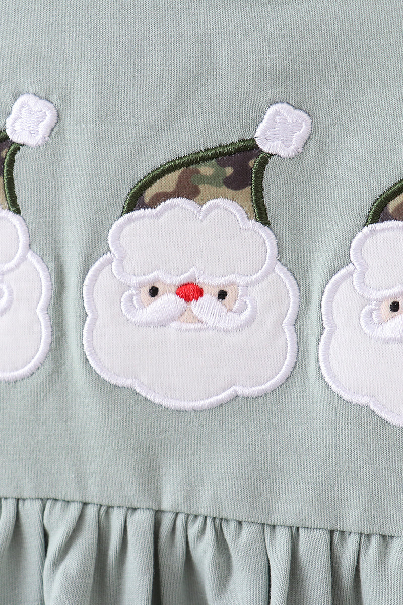 Light green fabric with cloud and camouflage patch design