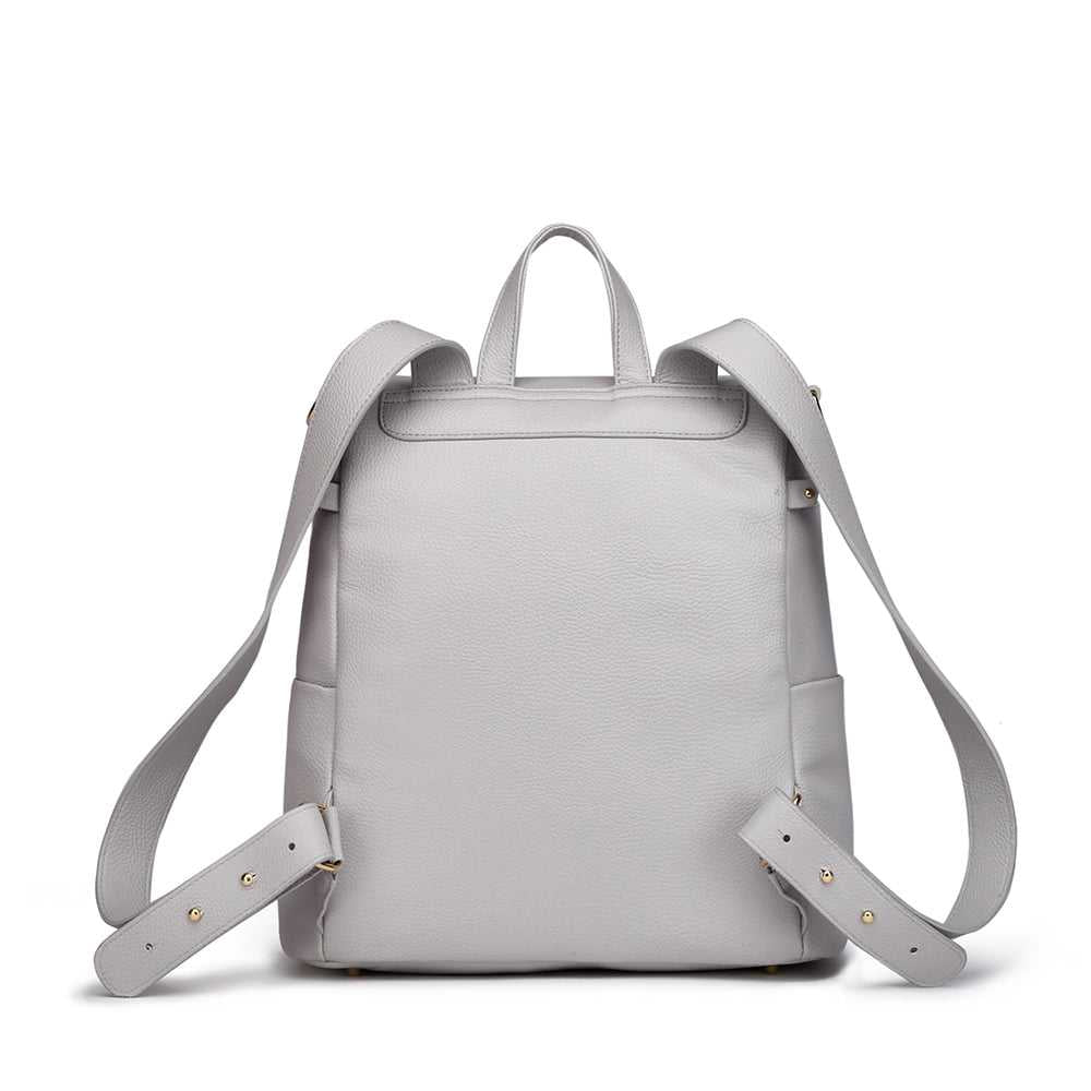 Light gray backpack on a white background