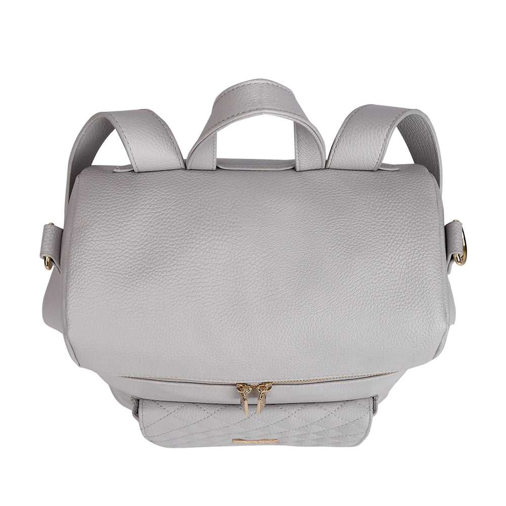 Light gray backpack on a white background