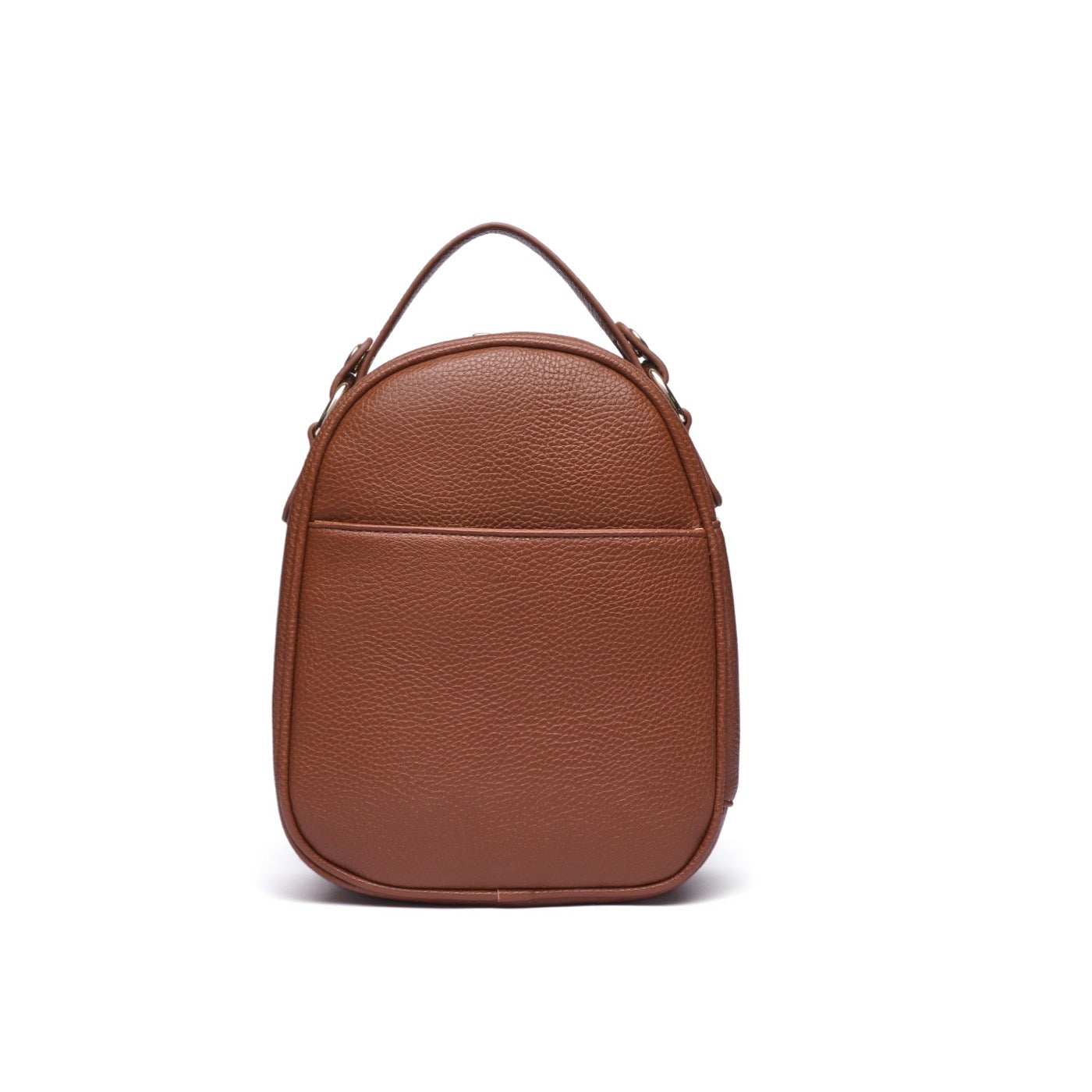 Brown leather bag on a white background