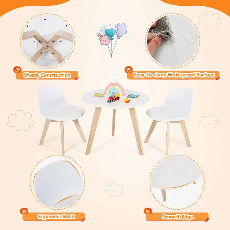 Brockman Kids 3 Piece Play or Activity Table and Chair Set