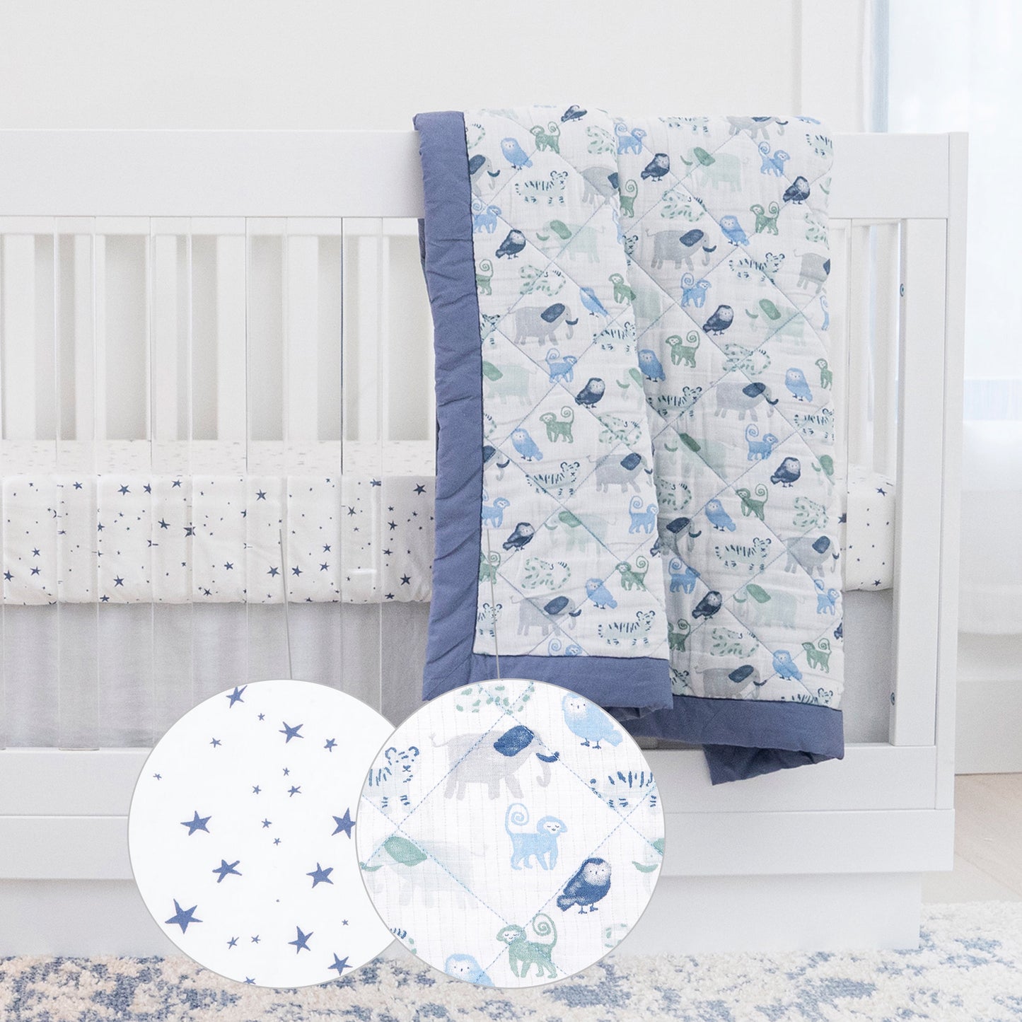 ™ Essentials, Cotton Crib Bedding Set , Alphabet Animals, Unisex, Infants, 3-Piece Set