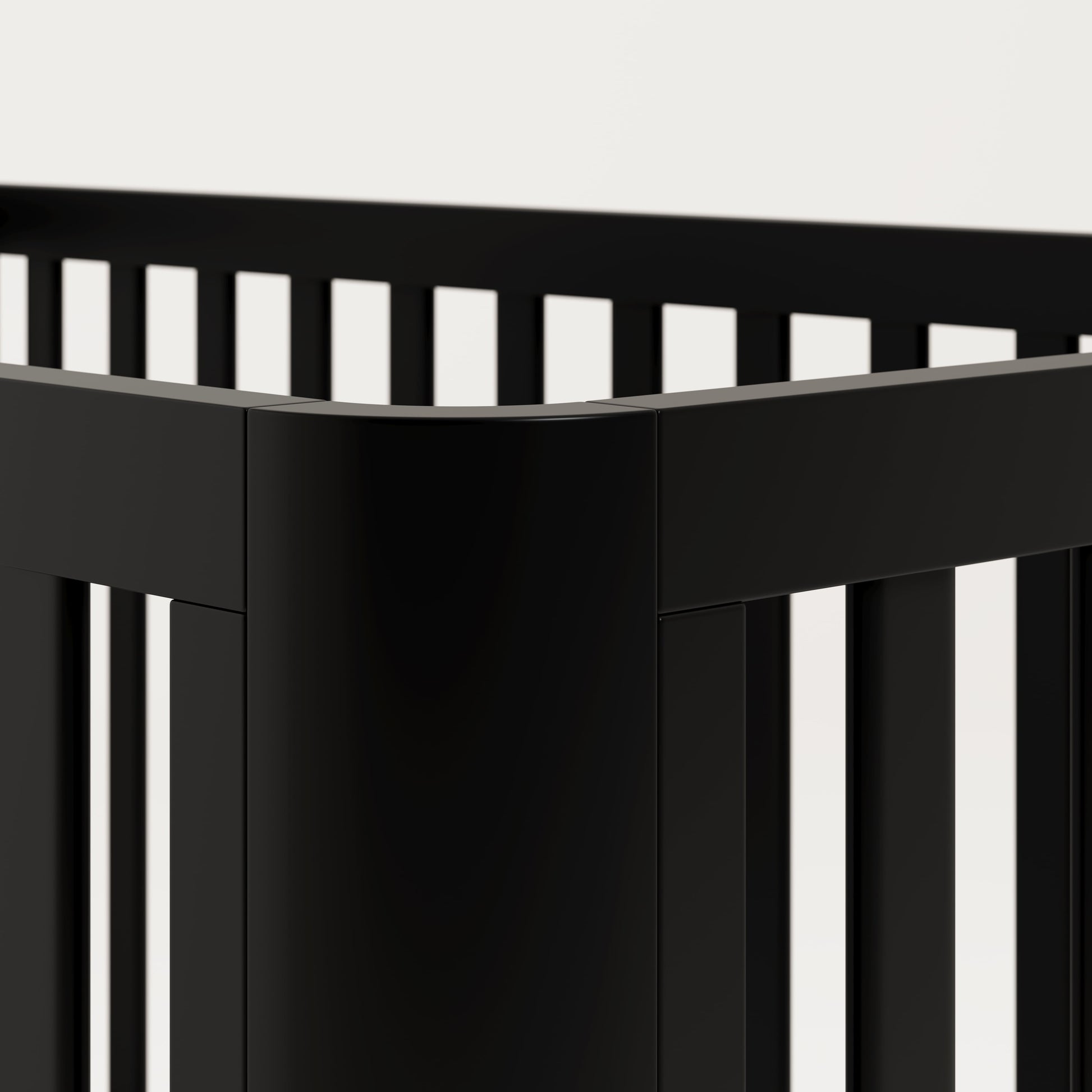 Santos 3-In-1 Convertible Baby Crib, Black with Natural
