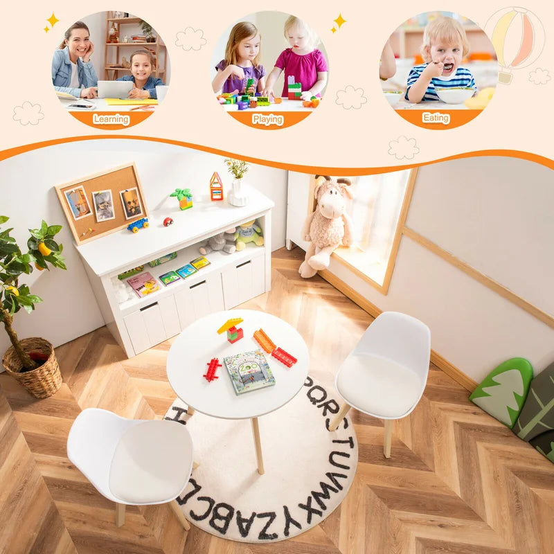 Brockman Kids 3 Piece Play or Activity Table and Chair Set