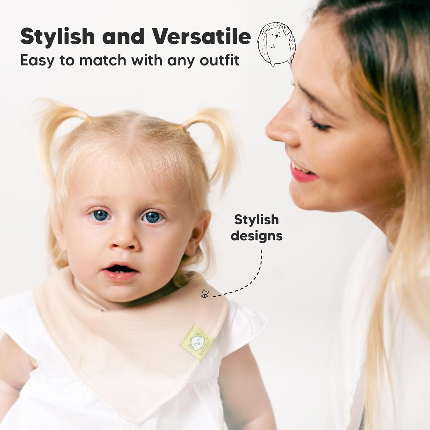 8-Pack Organic Baby Bandana Bibs for Girls 