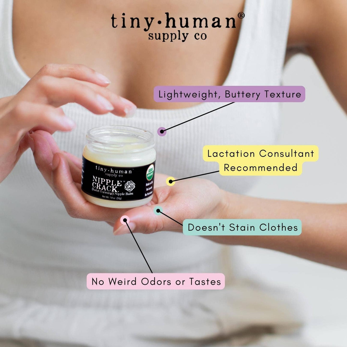 Tiny Human Supply Co. - Nipple Crack™ Organic Nipple Balm 1.8oz - All The Things Baby