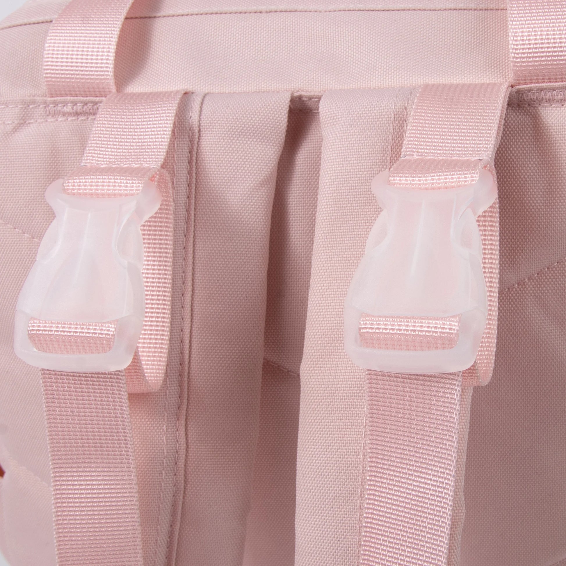 Super Cooler Main Frame Dual Zipper Closure Diaper Bag Backpack Tote with Matching 6-Ply Changing Pad, Insulated Bottle Pockets, Stroller Straps and Pacifier Pouch in Mauve Pink
