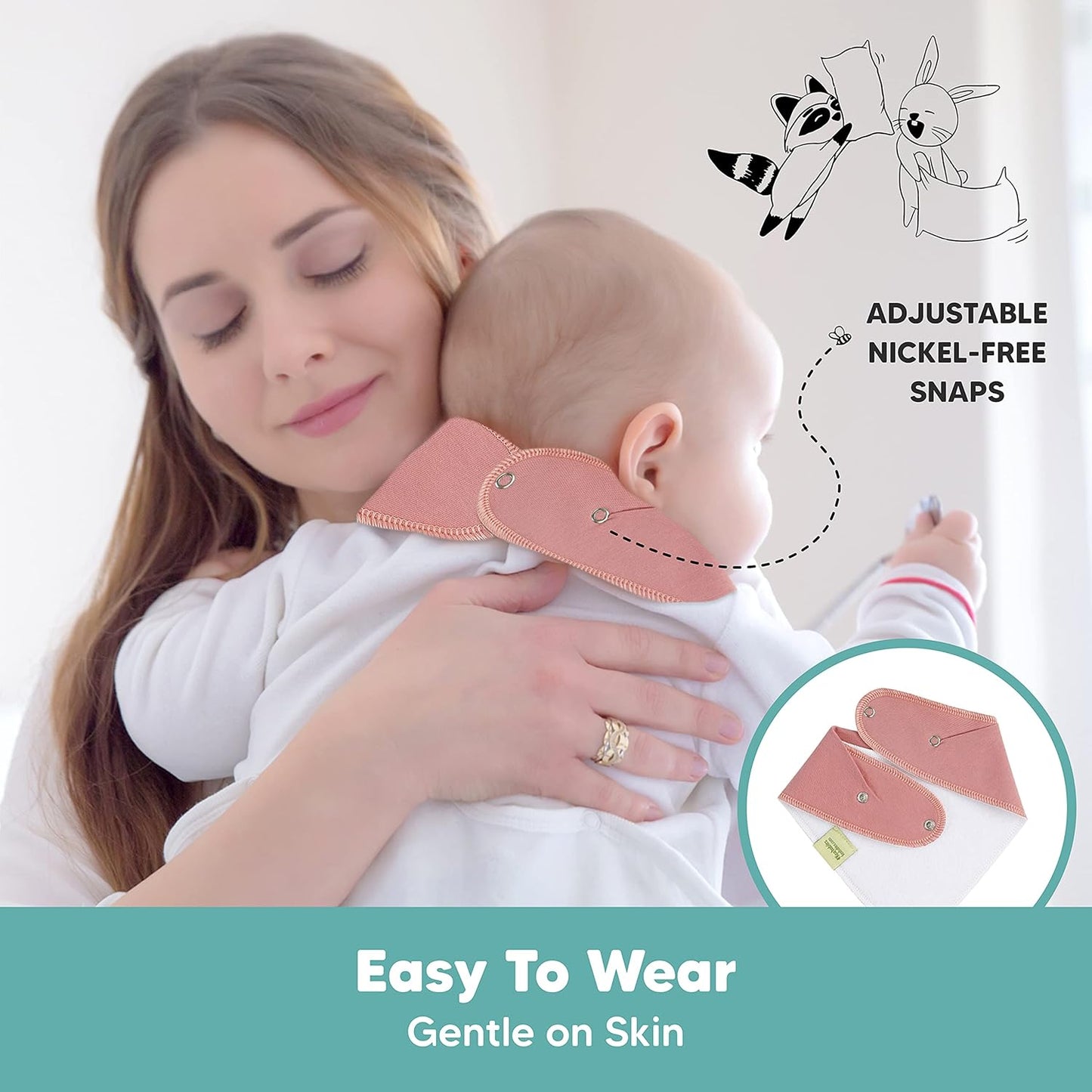8-Pack Organic Baby Bandana Bibs for Girls 