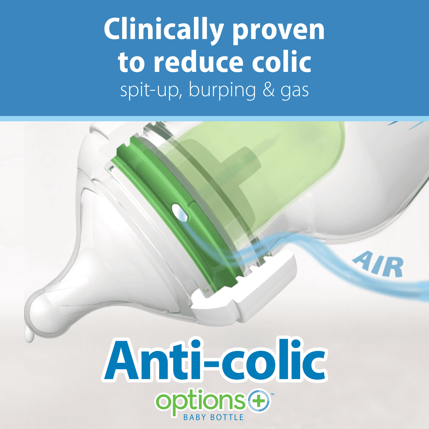 Anti-Colic Options+ Wide-Neck Glass Baby Bottle & Happypaci Starter Set, BPA Free, 0M+