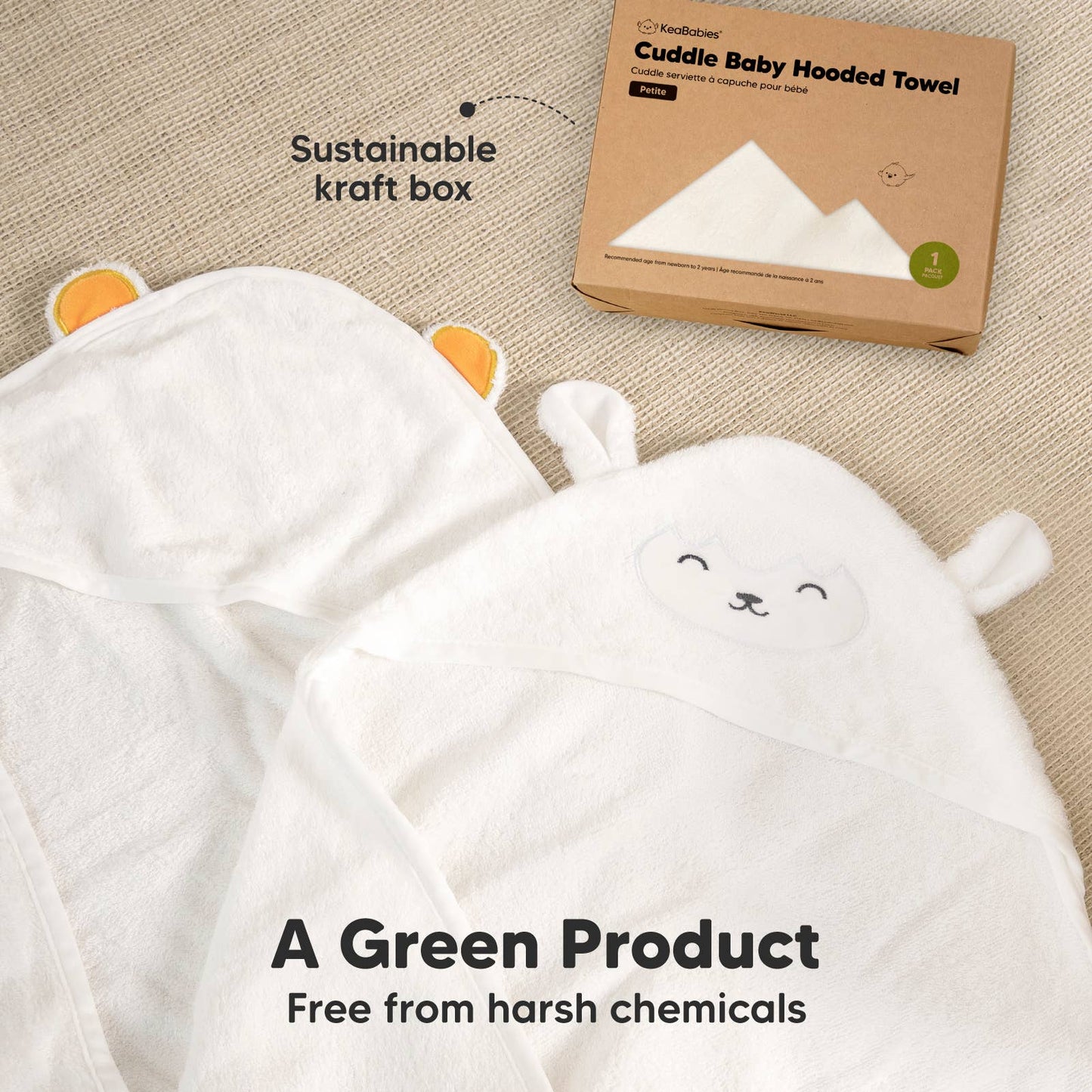 KeaBabies - KeaBabies Cuddle Baby Hooded Towel - All The Things Baby