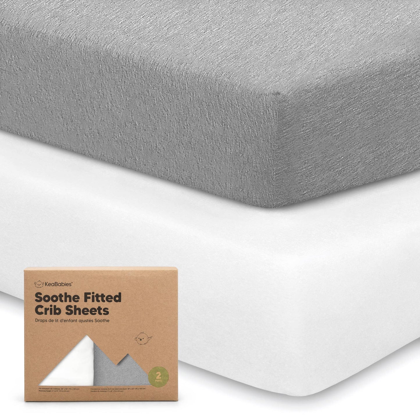 KeaBabies - 2-pack Organic Cotton Fitted Crib Sheet (Cloud) - All The Things Baby