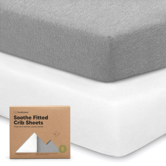 KeaBabies - 2-pack Organic Cotton Fitted Crib Sheet (Cloud) - All The Things Baby
