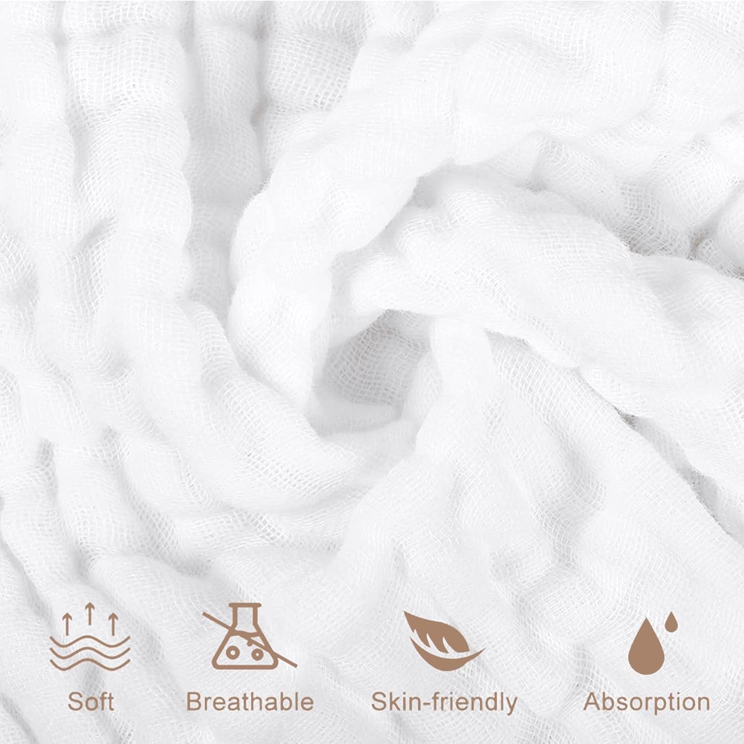 Muslin Baby Washcloths 100% Cotton 10 Pack Wash Cloths 