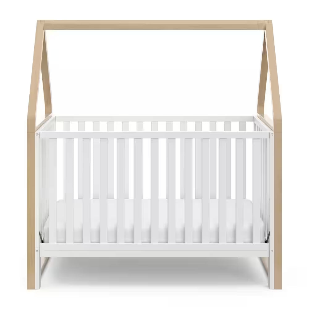 Orchard 5-In-1 Convertible Canopy Crib-White/Driftwood