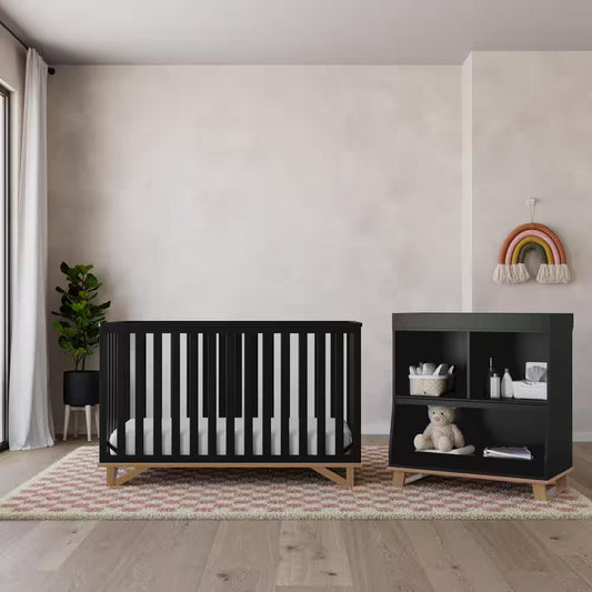 Santa Monica Black with Vintage Driftwood 5-In-1 Convertible Crib