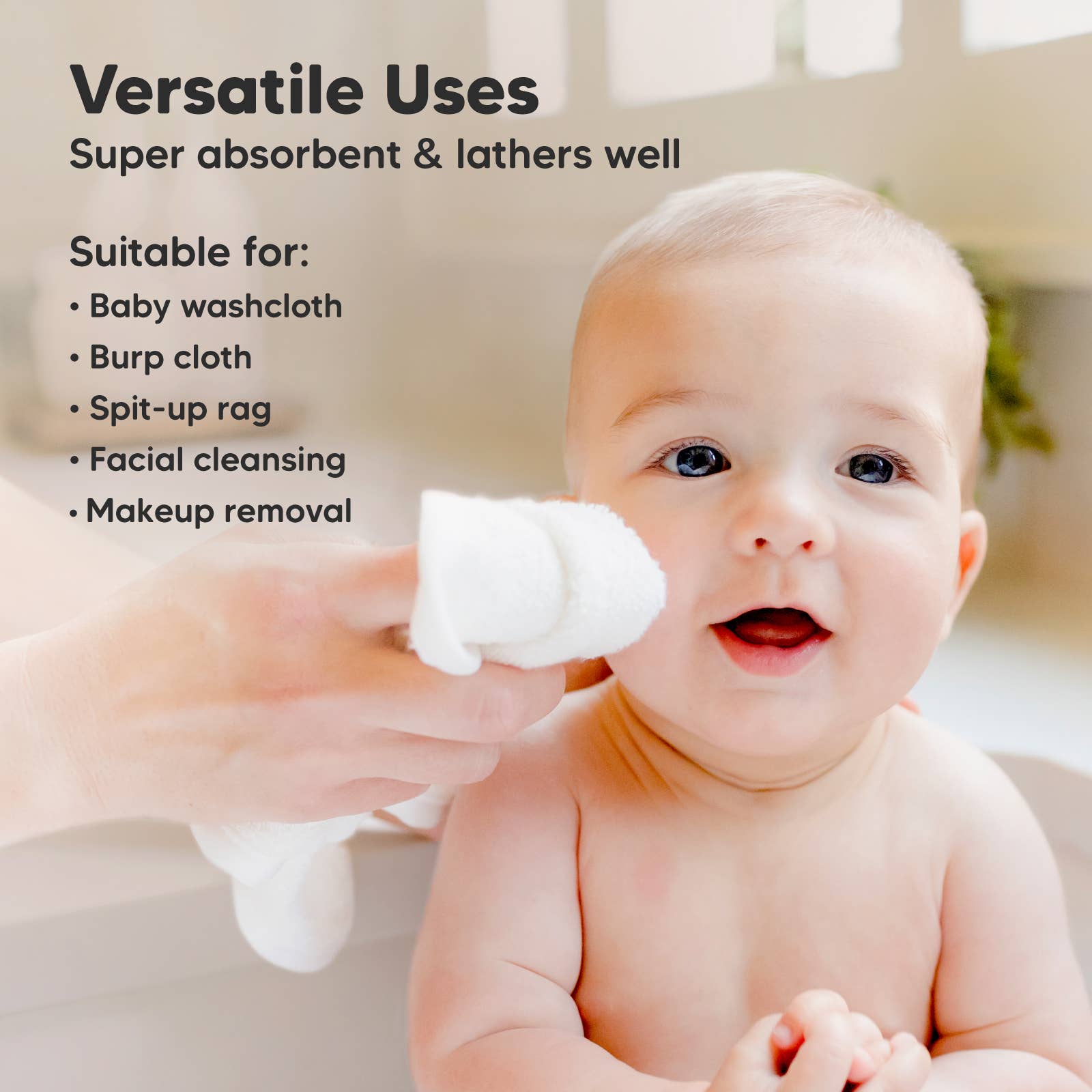 KeaBabies - 6-Pack Baby Wash Cloths - All The Things Baby