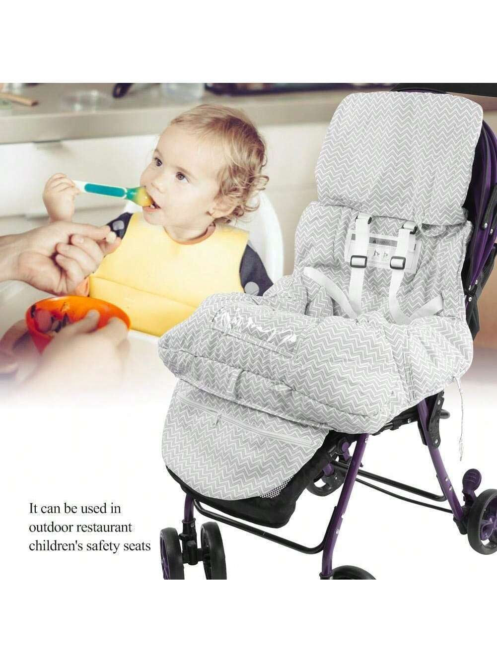 1Pc Thick Baby Stroller Seat Cushion, Cartoon Pattern, Foldable, Collapsible, High Chair Cushion, Comfortable and Breathable