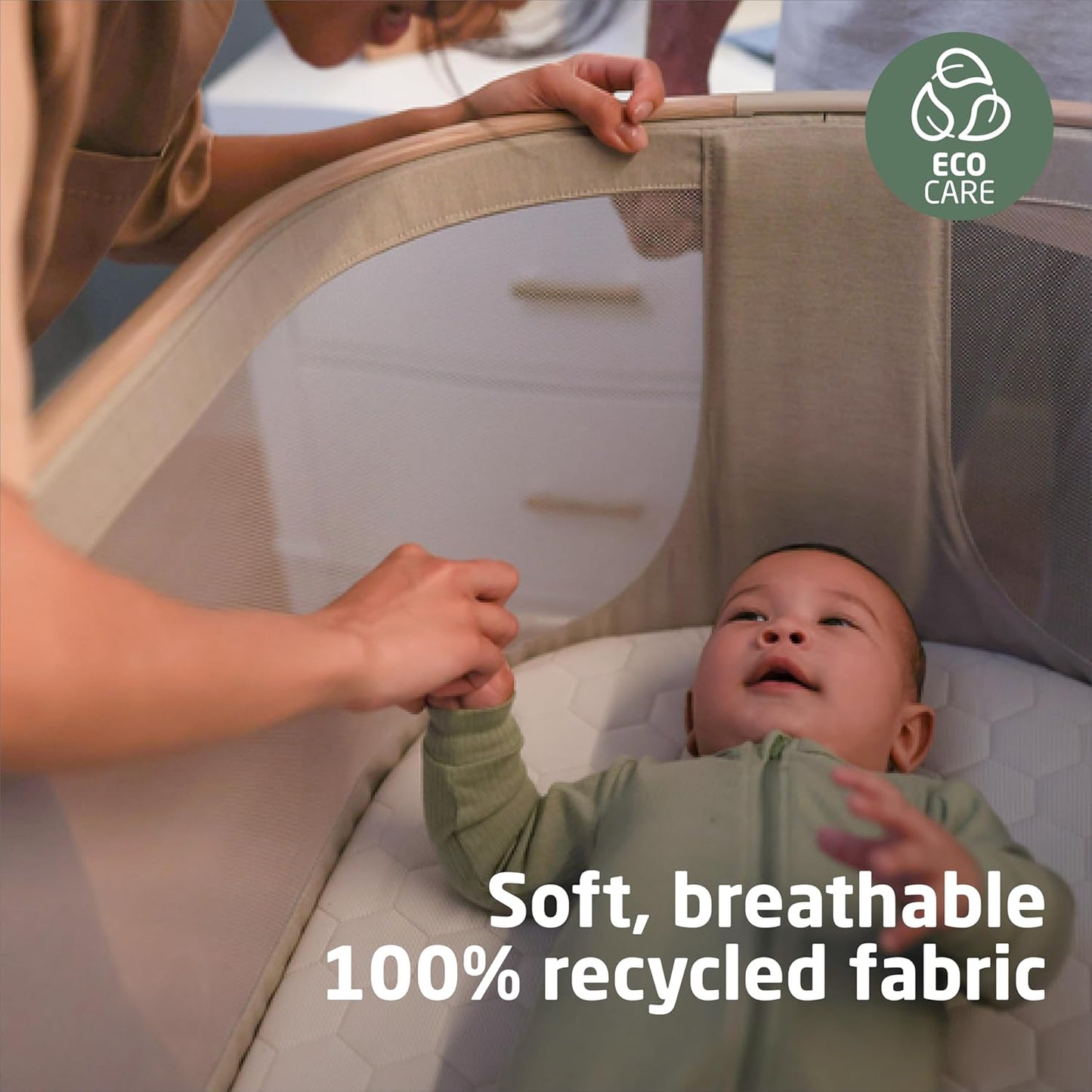 Iora Baby Bassinets Bedside Sleeper, Portable Bassinet, Infant Bedside Sleeper Crib, Height Adjustable, Breathable Mesh, Large Storage Basket, Classic Graphite
