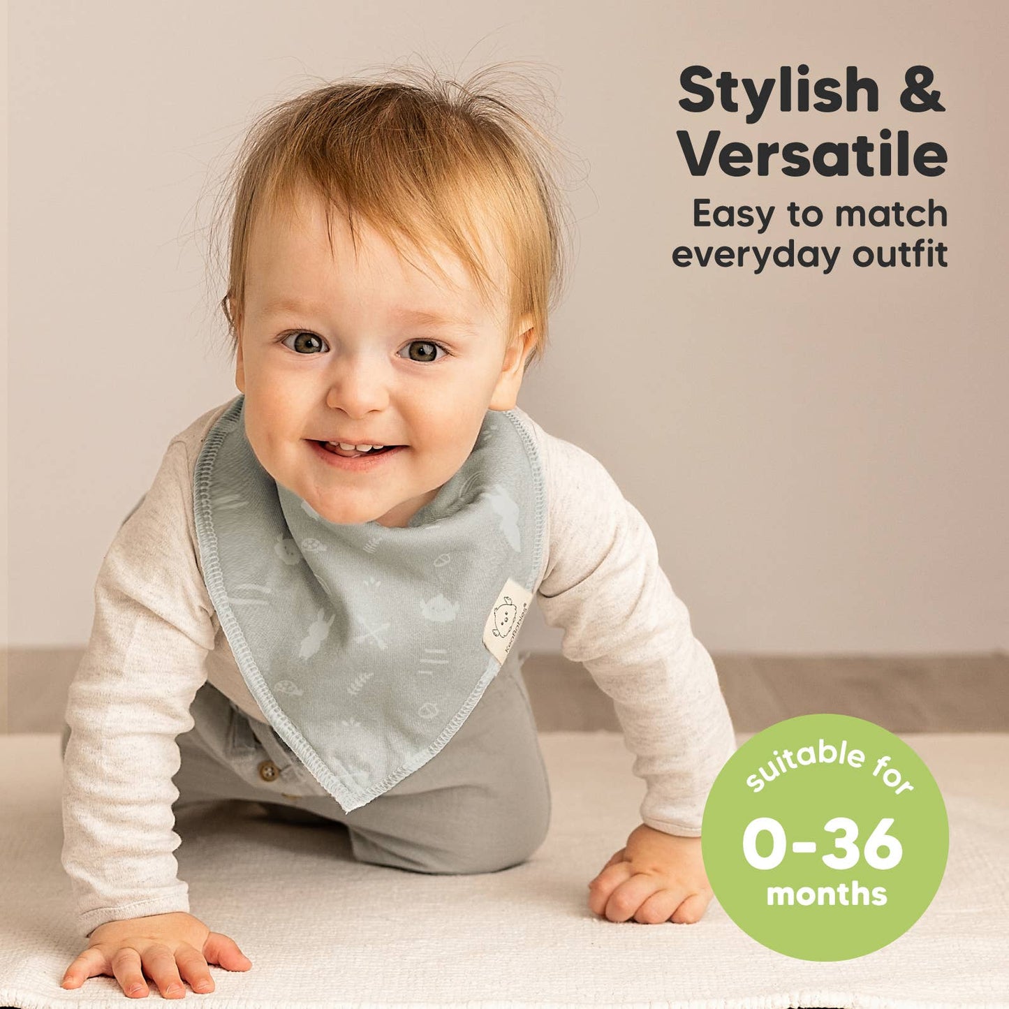 KeaBabies - 8-pack Baby Bandana Bibs for Boys and Girls - All The Things Baby