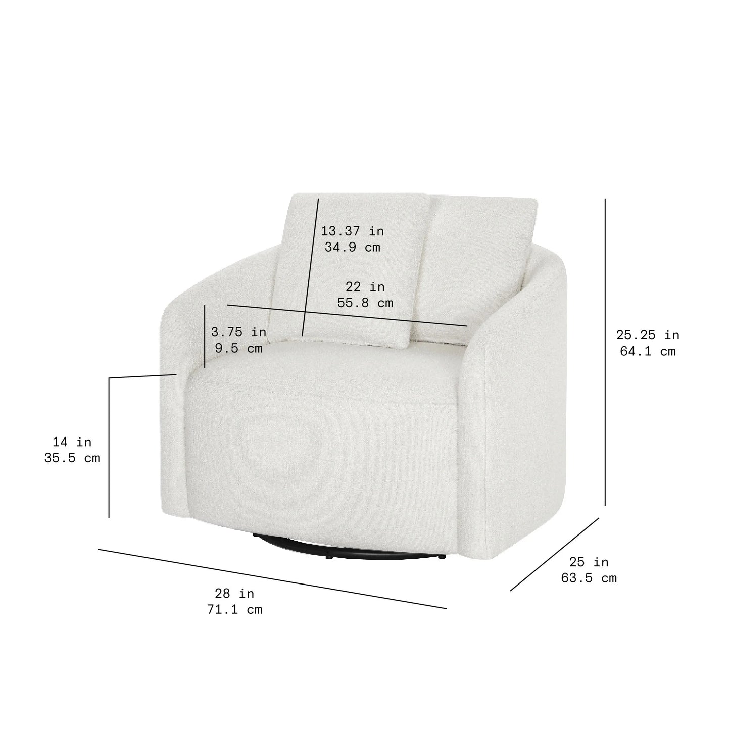 Drew Kids Accent Chair by Drew Barrymore, Cream Bouclé Fabric