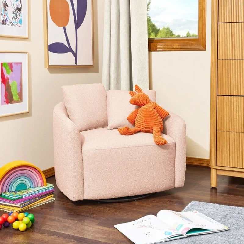 Drew Kids Accent Chair by Drew Barrymore, Cream Bouclé Fabric