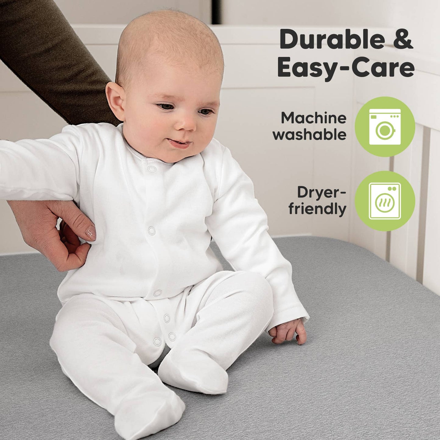 KeaBabies - 2-pack Organic Cotton Fitted Crib Sheet (Cloud) - All The Things Baby