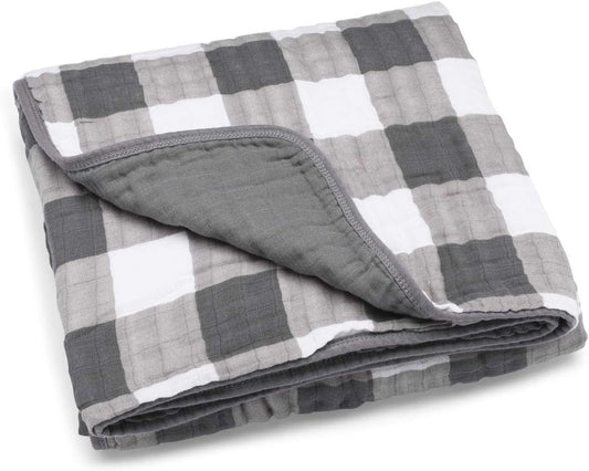 Parker Baby Muslin Blanket | 100% Soft Cotton Toddler Quilt & Baby Muslin Swaddle | Gender Neutral Design 47" X 47" Blanket