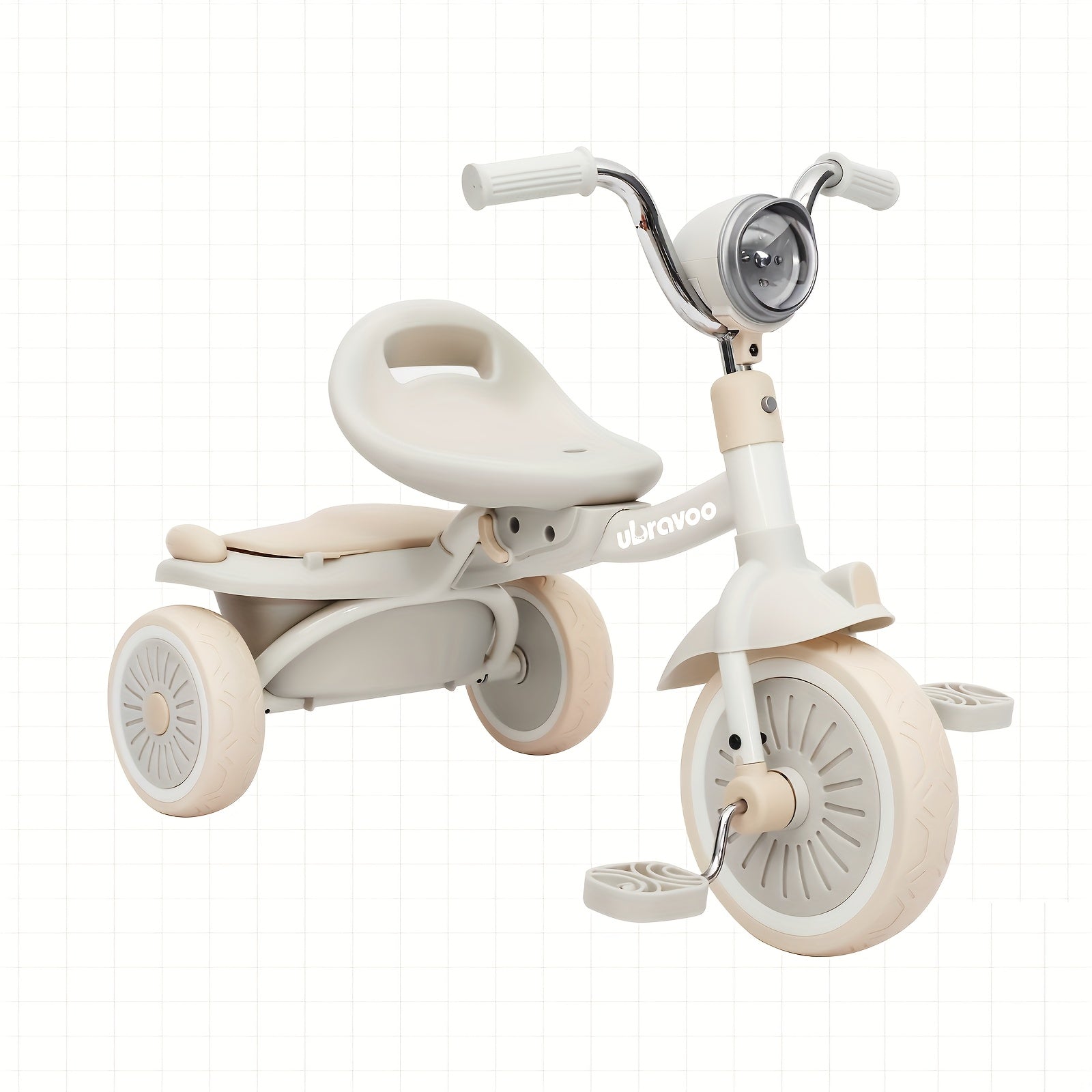 Foldable Baby Trike with ShockAbsorbing Wheels and Lights