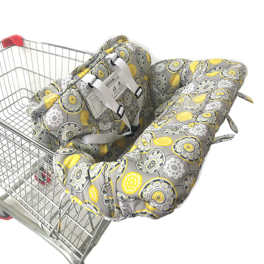 Infantmania Baby Children Covers Shopping cart Cushion for Infant Supermarket Cart Cover Protector… (Yellow Flower) - All The Things Baby